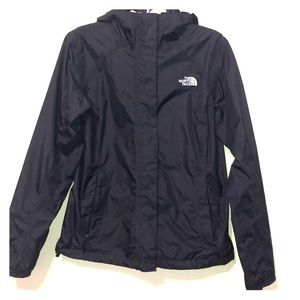 Small black North Face Zip Up Hooded Windbreaker